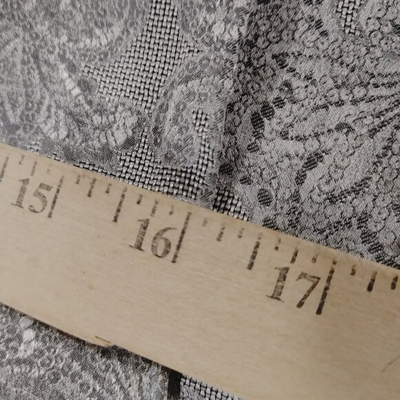 Saks Fifth Avenue Vintage Italian Paisley Silk Scarf Gray Fringed Edges 56 by 17 - Picture 6 of 11